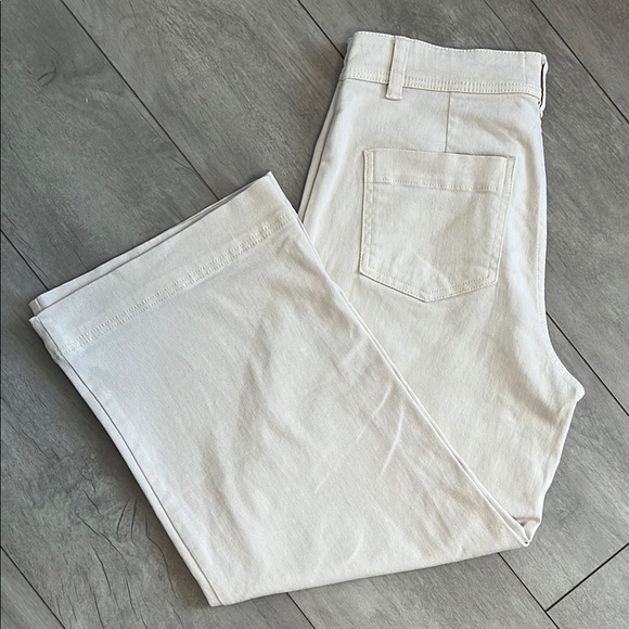 PINK TARTAN Wide Leg Ankle Cotton Pants, Size 8 - Picture 1 of 10